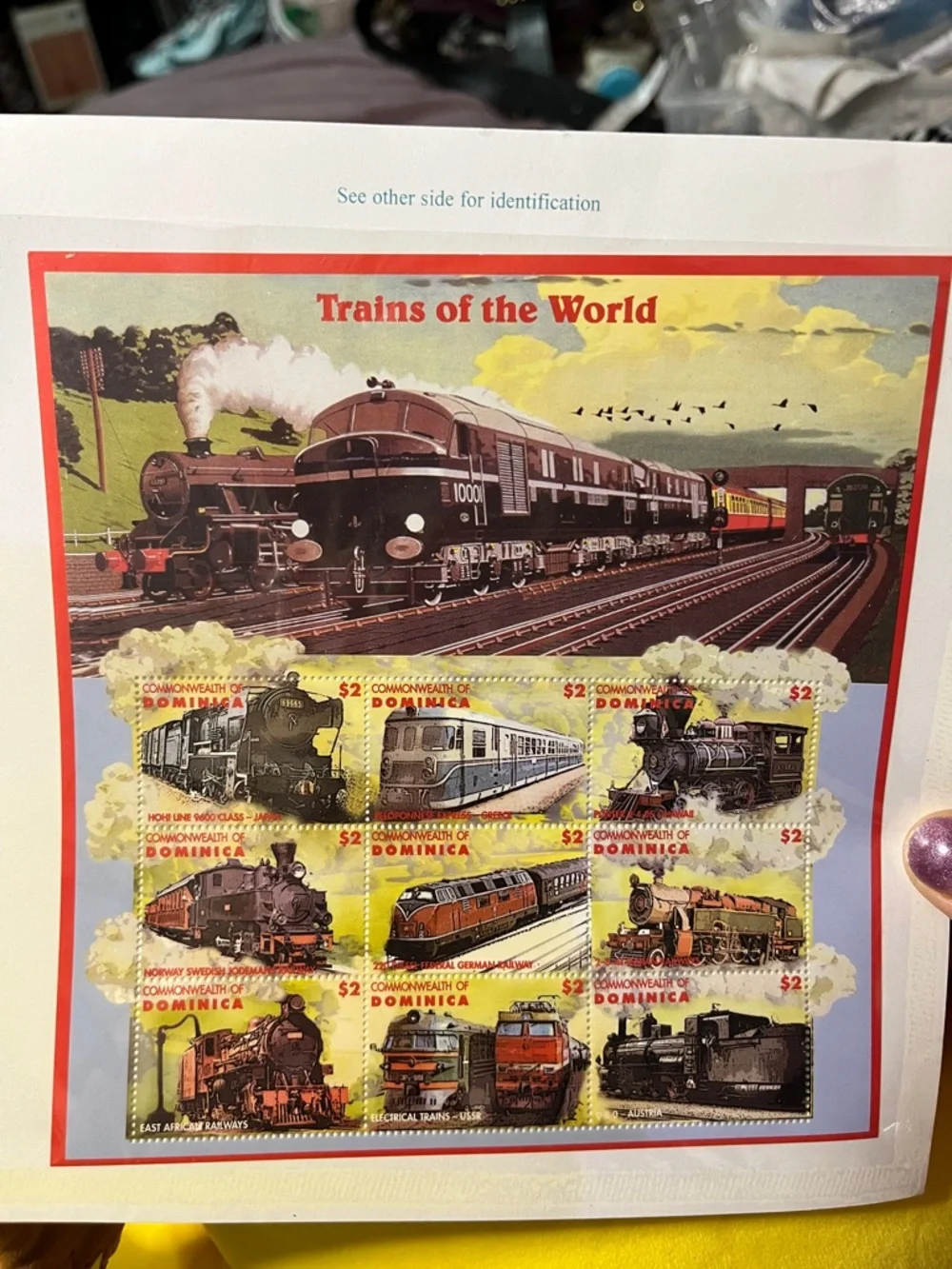 Trains of the World Collectible Stamp Sheet - Multicolor